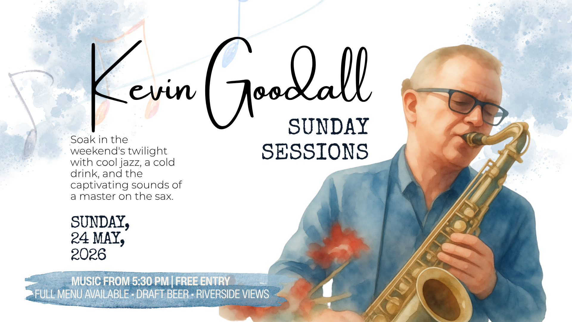 Kevin Goodall – Live Music at Darleys Brasserie, Darley Abbey, Derby Kevin Goodall performing live music at Darleys Brasserie, Derby – Sunday Sessions: Kevin Goodall